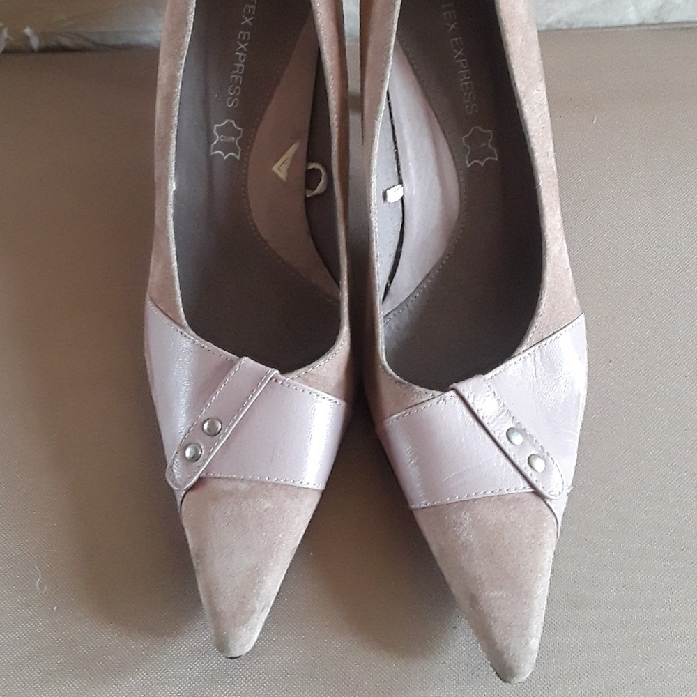 Dusty Rose - French Leather pointy pumps